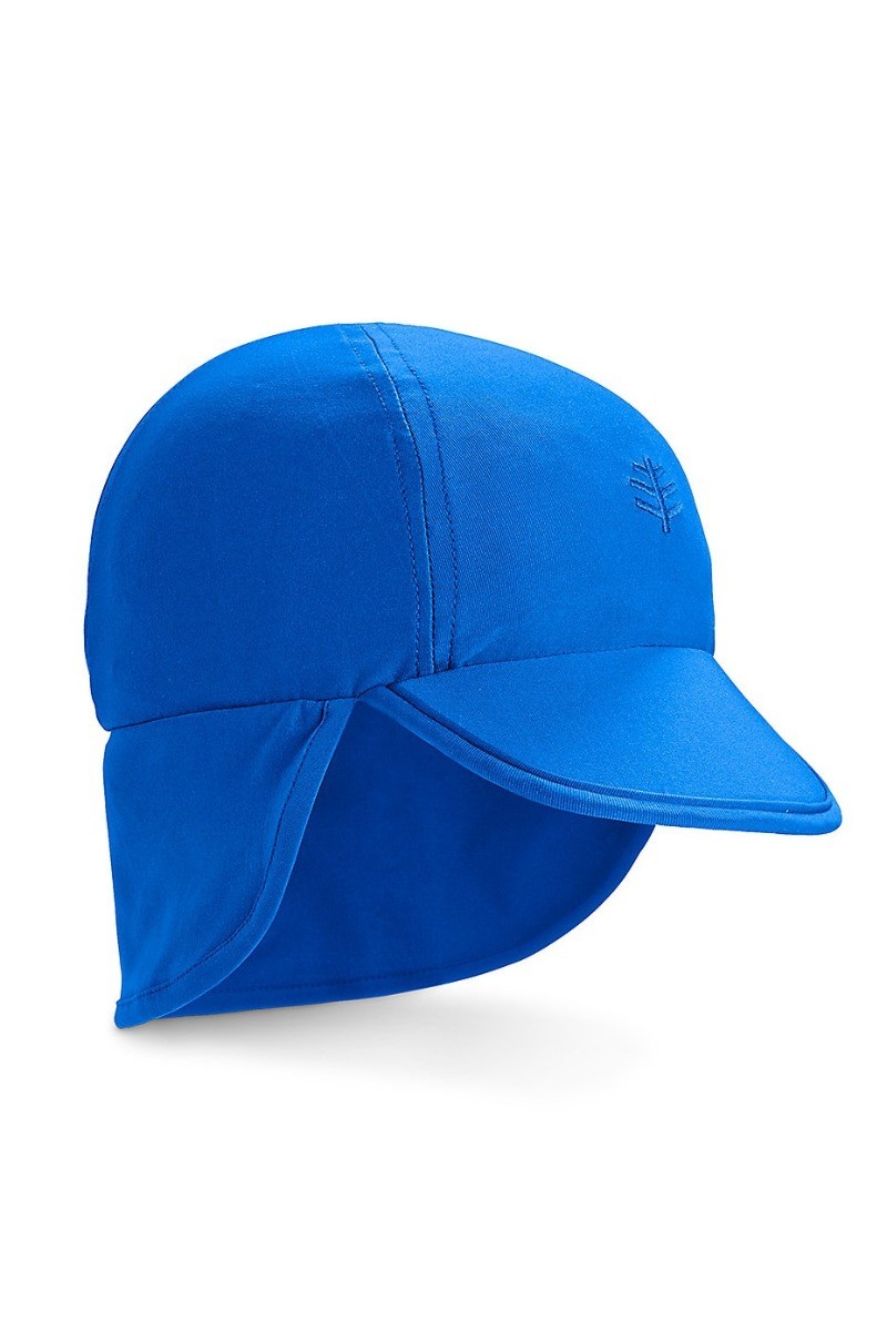 Coolibar - UV sun cap for babies with neck flap - Blue Wave