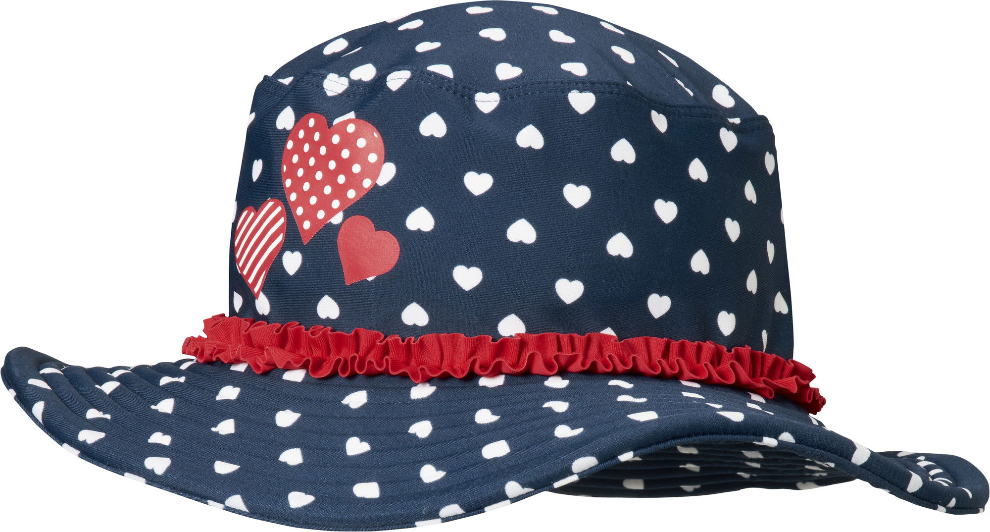 Playshoes - UV sun hat for girls - hearts - blue